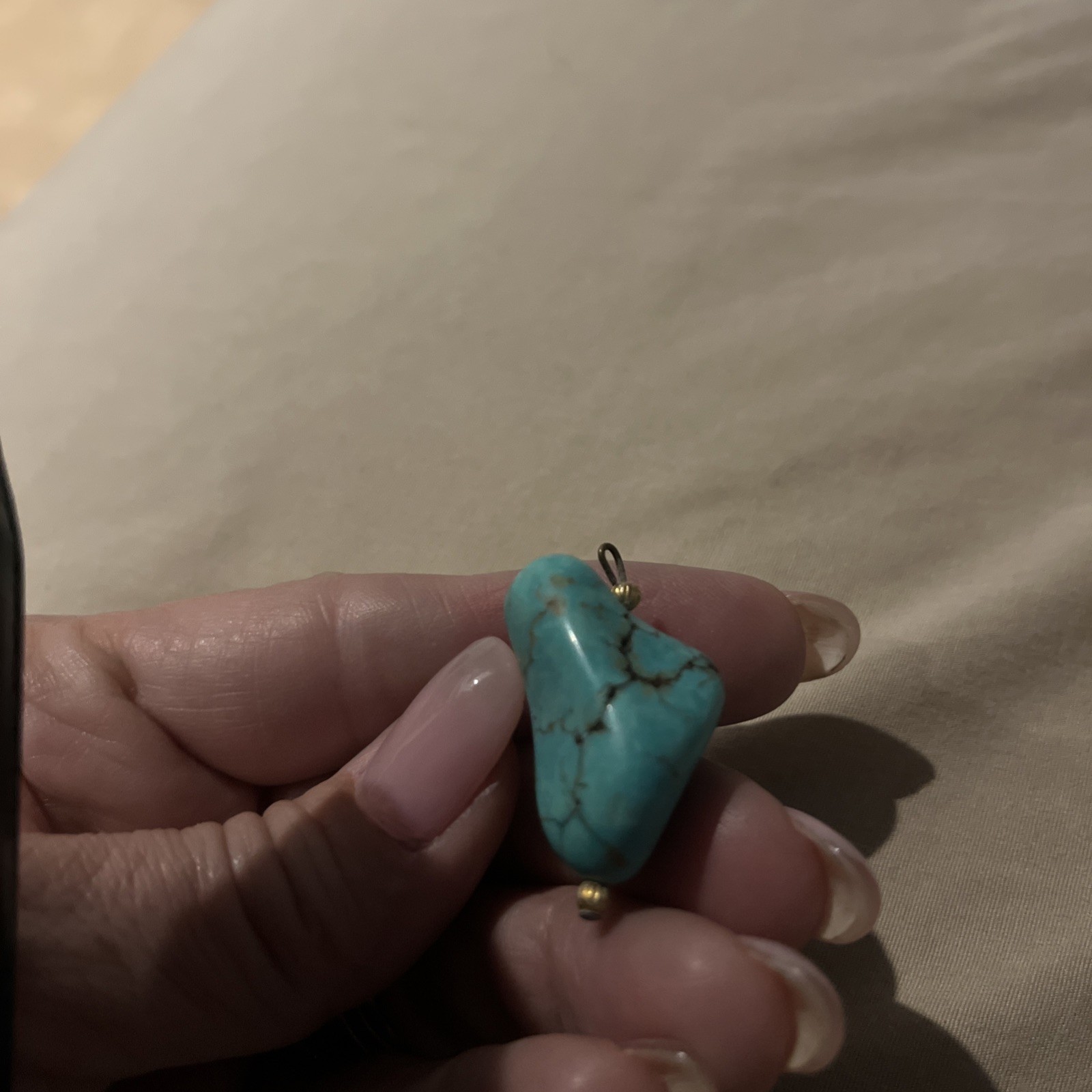 Gorgeous gold turquoise pendant- Ready for a chain.