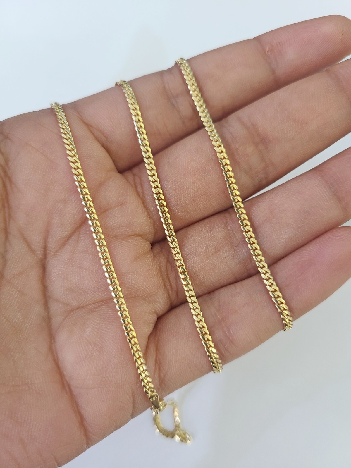 18k Real Solid Miami Cuban Chain Yellow Gold 2mm 18″-24″ Inch Genuine Necklace