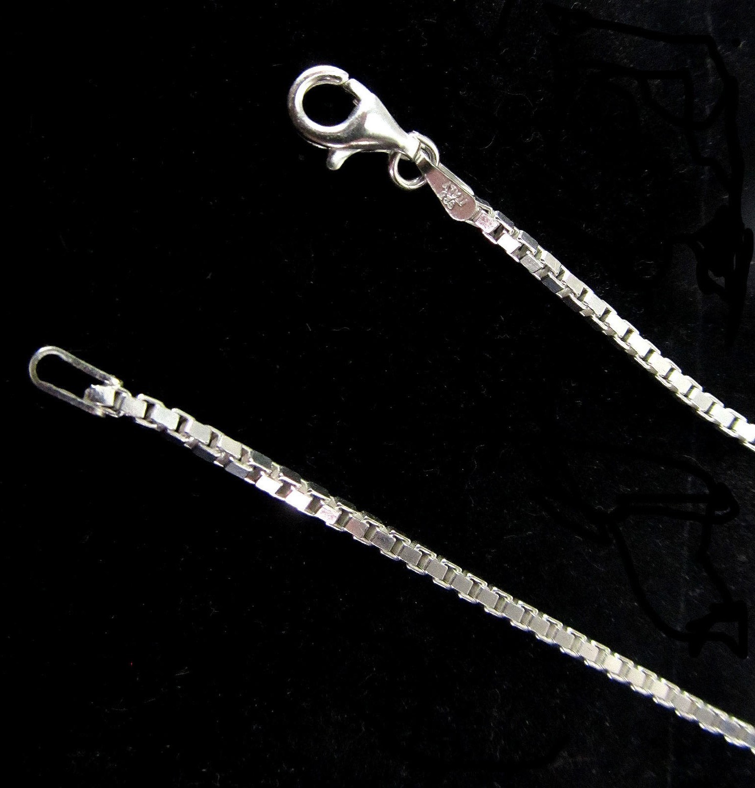 Box Chain 1.7mm Sterling Silver .925 Italy Diamond Cut Lobster Claw 18″-24″ New