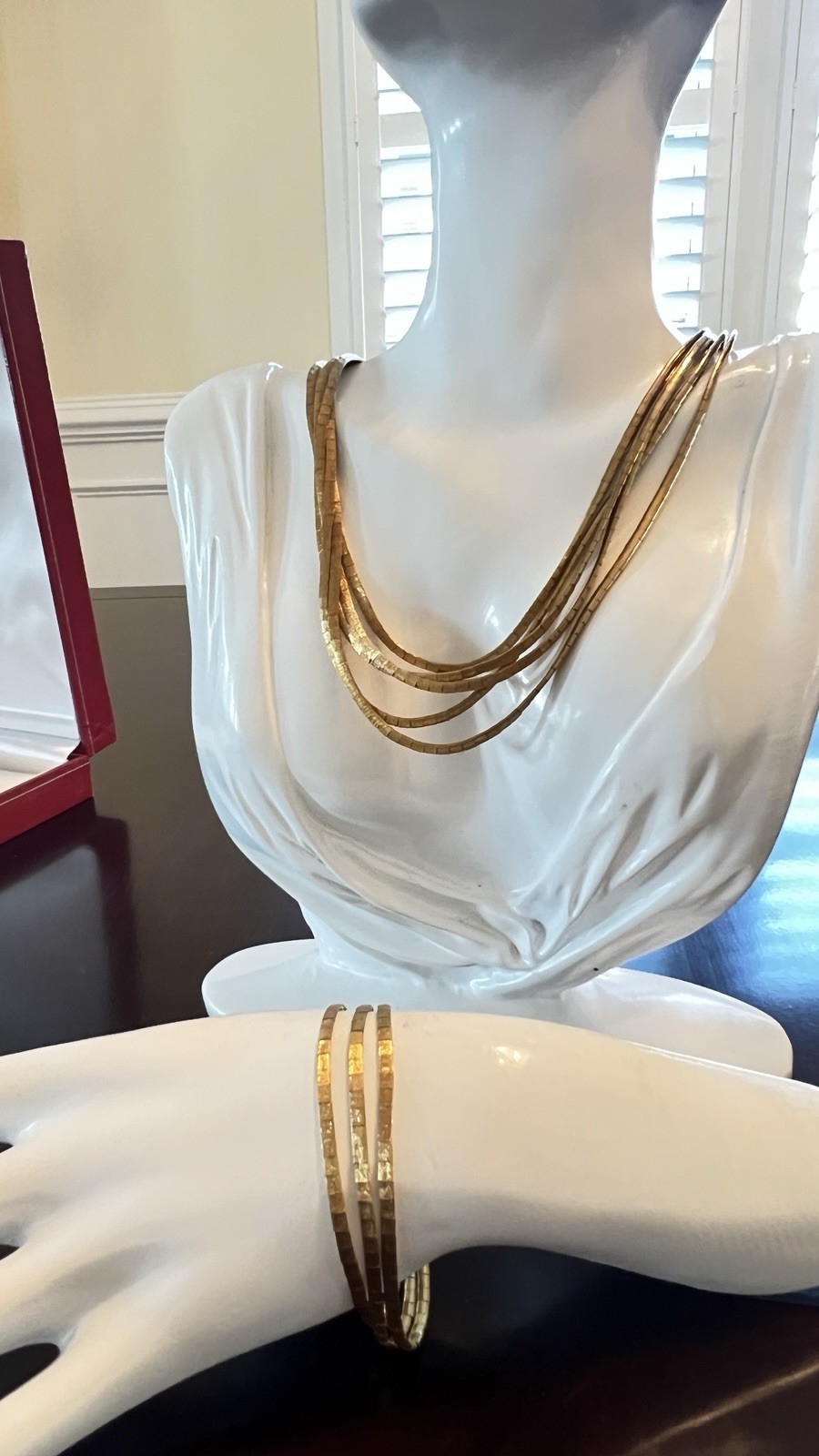 Vicenza SET Italy 18K Gold Multi Strand Necklace & Bracelet. Heavy Luxury Estate