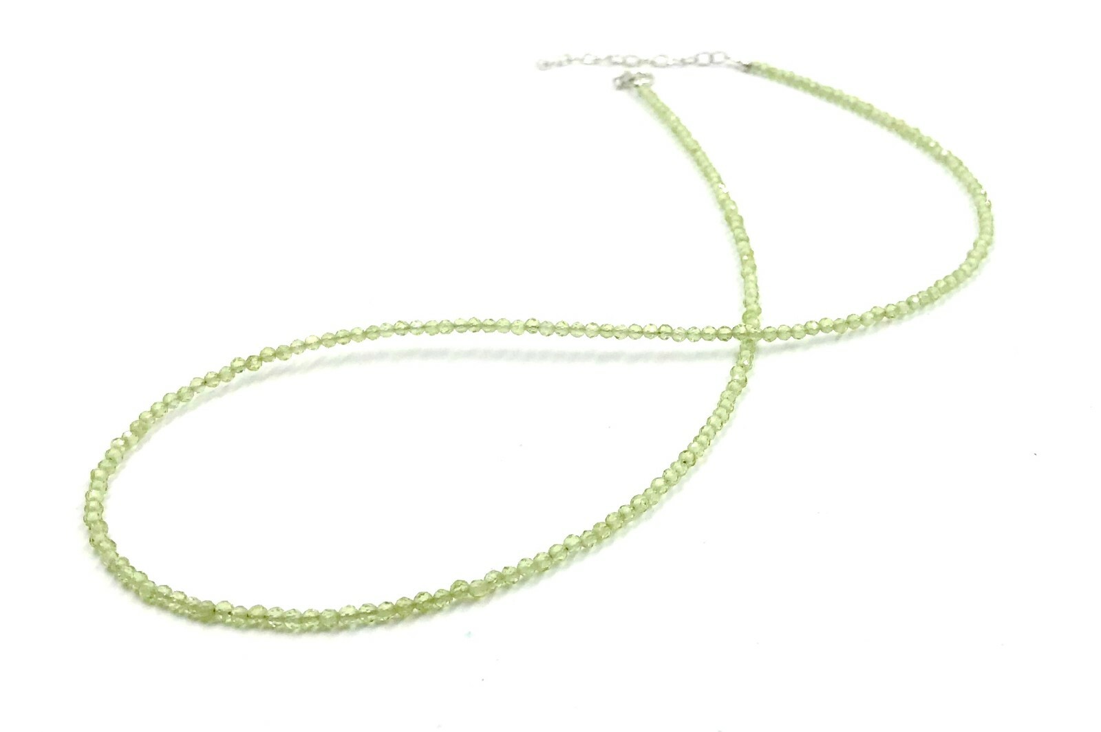 Genuine Peridot Beads 925 Silver Necklace Jewelry Women Handmade USA SELLER