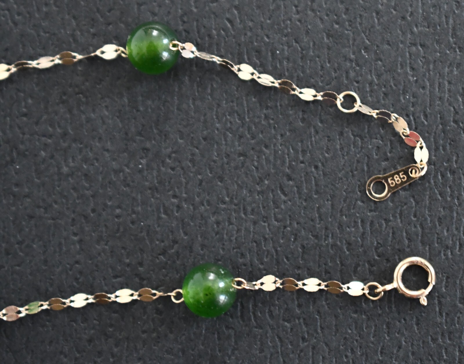 🆕14K YELLOW GOLD and Peridot Beaded Necklace 19in