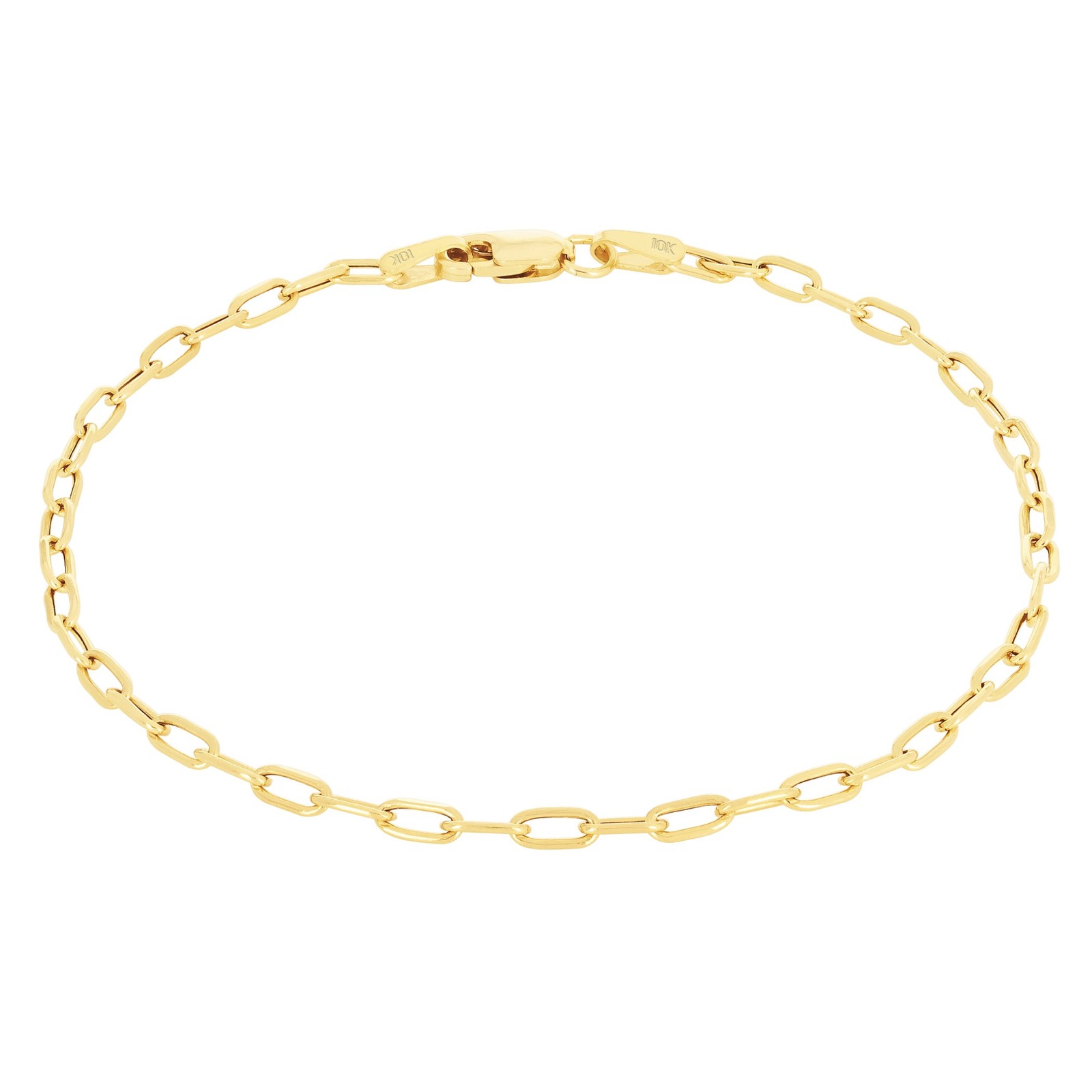 10k Yellow Gold Paperclip 2mm-7mm Chain Cable Rolo Bracelet Mens Womens 7″ – 8″