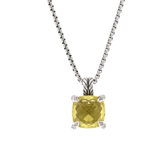 Previously Used David Yurman Sterling Silver Diam Lemon Citrine 14mm Chatelaine