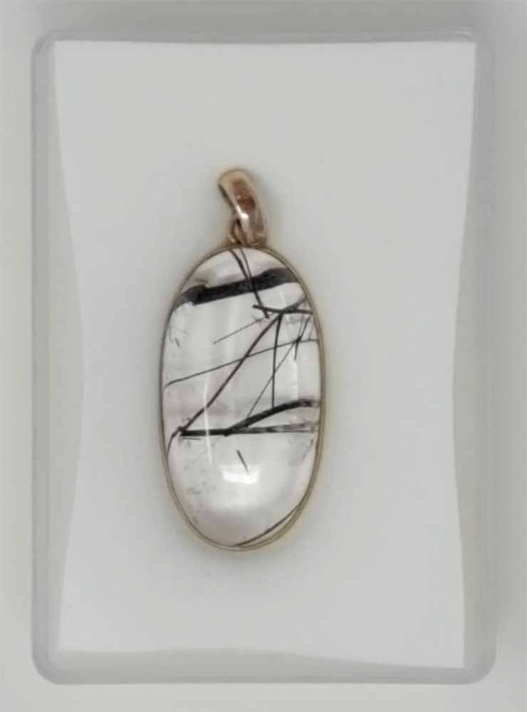 Silver Pendant Gemstone Tourmaline Quartz 19.1g AA Quality Eye Clean 925 Silver