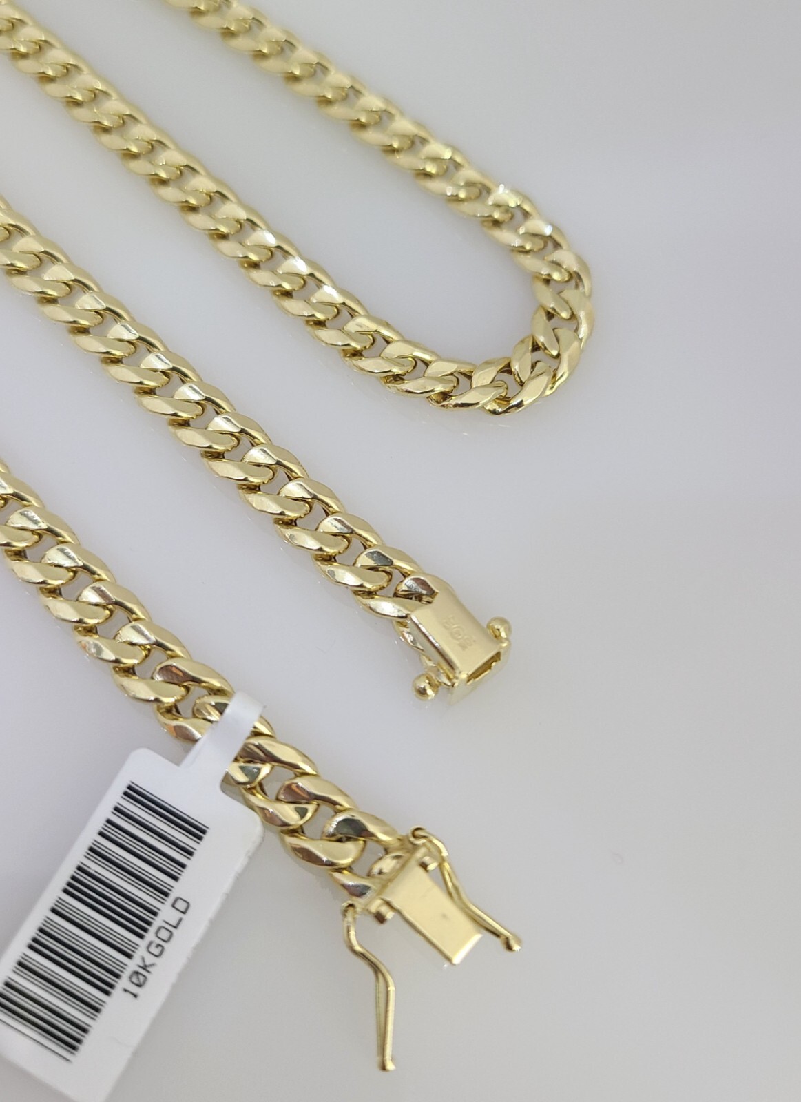 Real 10K Gold HOLLOW Miami Cuban Link Chain Necklace 26 inch 6mm Mens Real