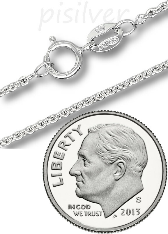 Genuine 925 Sterling Silver 1.5mm Cable Link Chain Necklace 16″ 18 20″ 22 24 30″