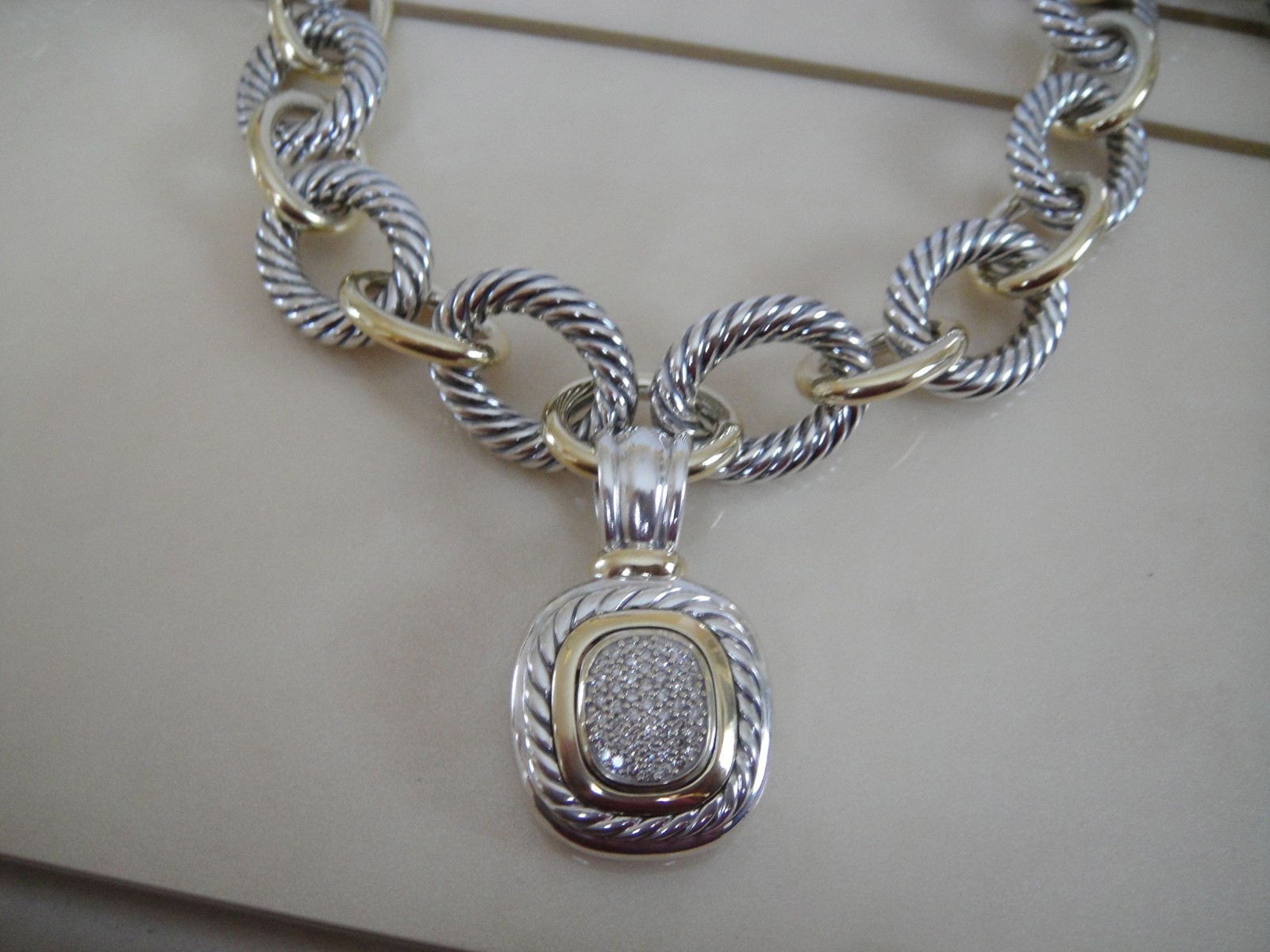 $2450 DAVID YURMAN 18K GOLD ,SS LARGE ALBION DIAMOND ENHANCER