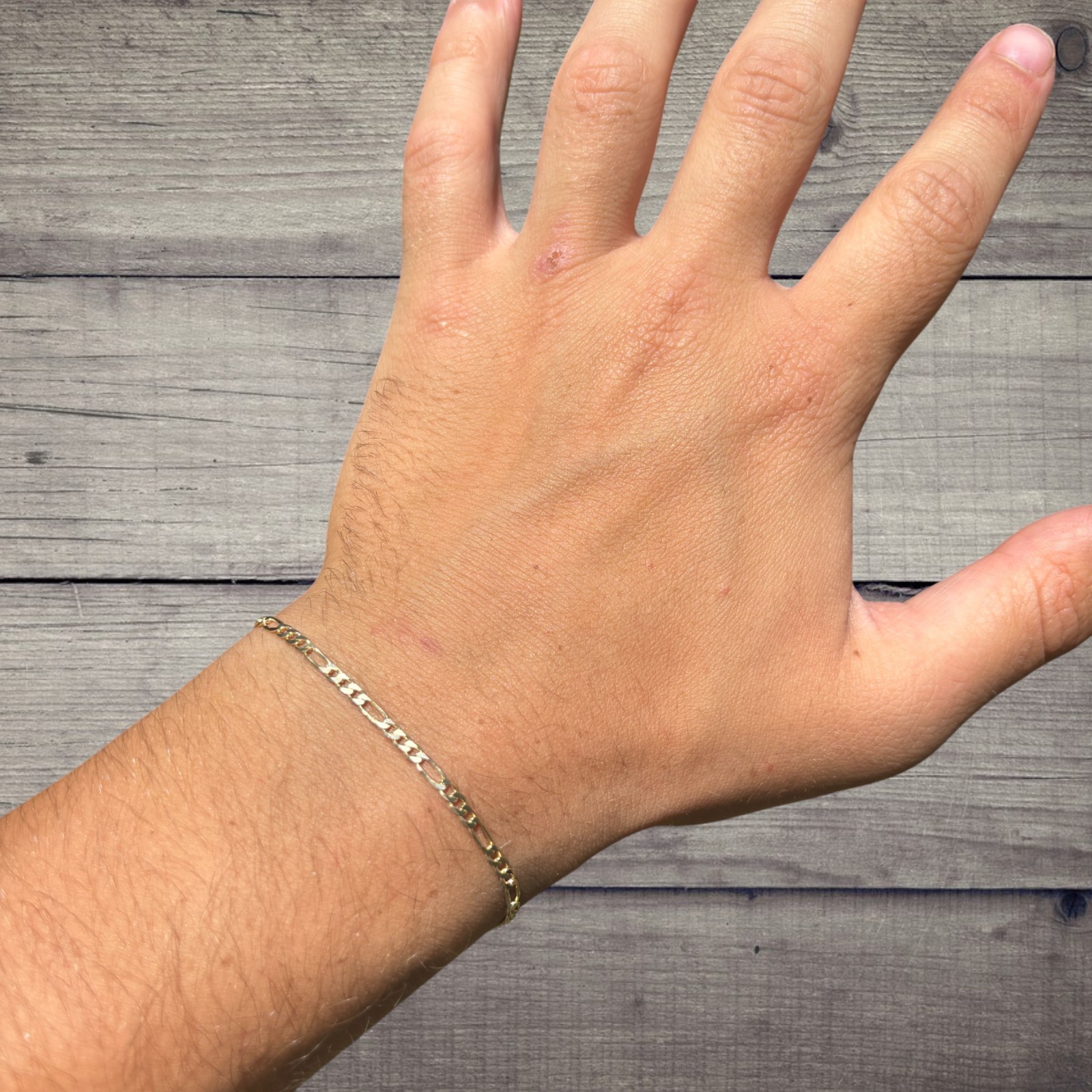 2.5mm Figaro Bracelet Link – Real Solid 925 Sterling Silver Or 14k Gold Vermeil