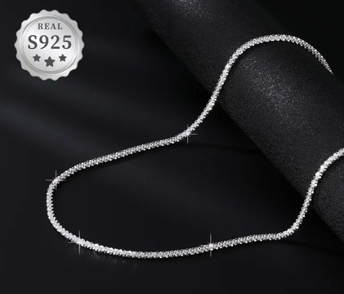 925 Sterling Silver 22 inch Diamond Cut Sparkle Rope Chain Necklace 2mm Chain