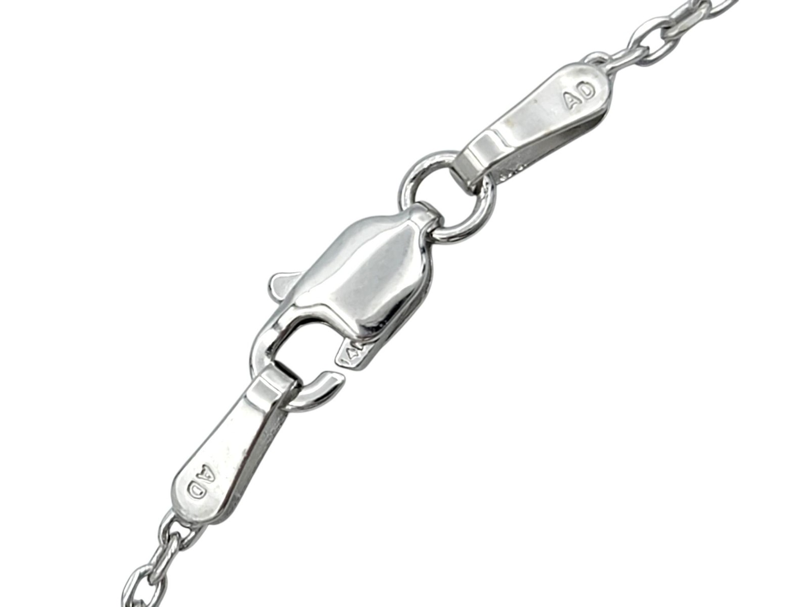 Vertical Diamond ‘Love’ Design Pendant Necklace in 14 Karat White Gold