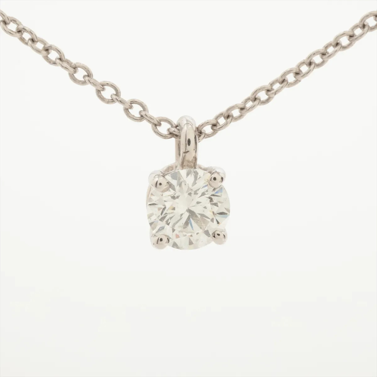 Tiffany Solitaire diamond Necklace Pt950 2.4g 0.28 G VS1 3EX NONE