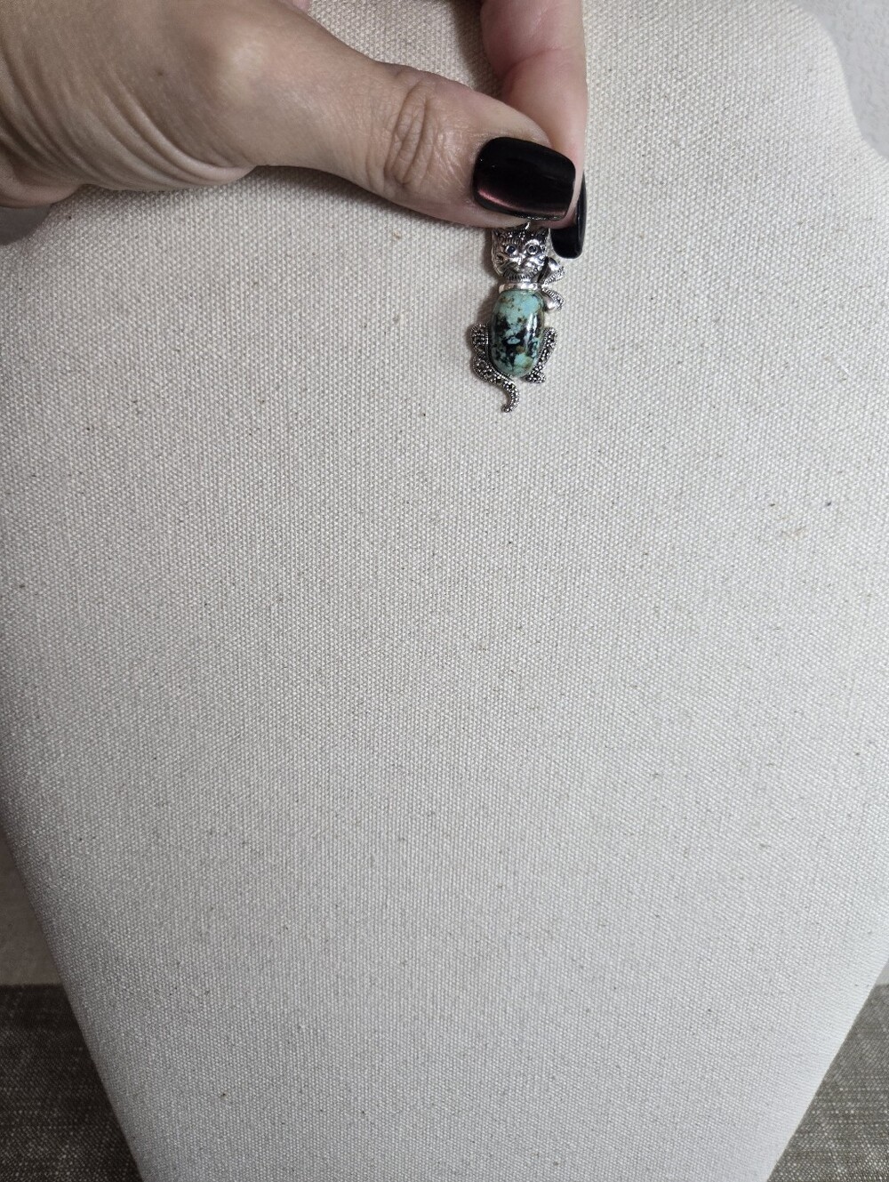 Cat Pendant NWT Turquoise Stone And 925 Sterling Silver