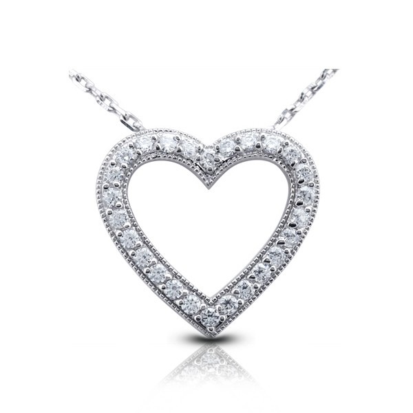 0.69ctw E VS2 Round Cut Natural Certified Diamonds White Gold Pendant + Chain