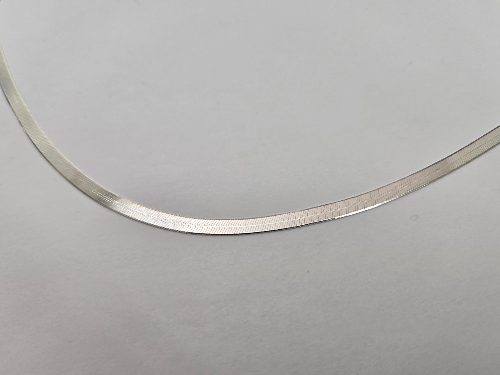925 Sterling Silver Beveled Edges Herringbone Chain Necklace 3mm 7″ to 30″