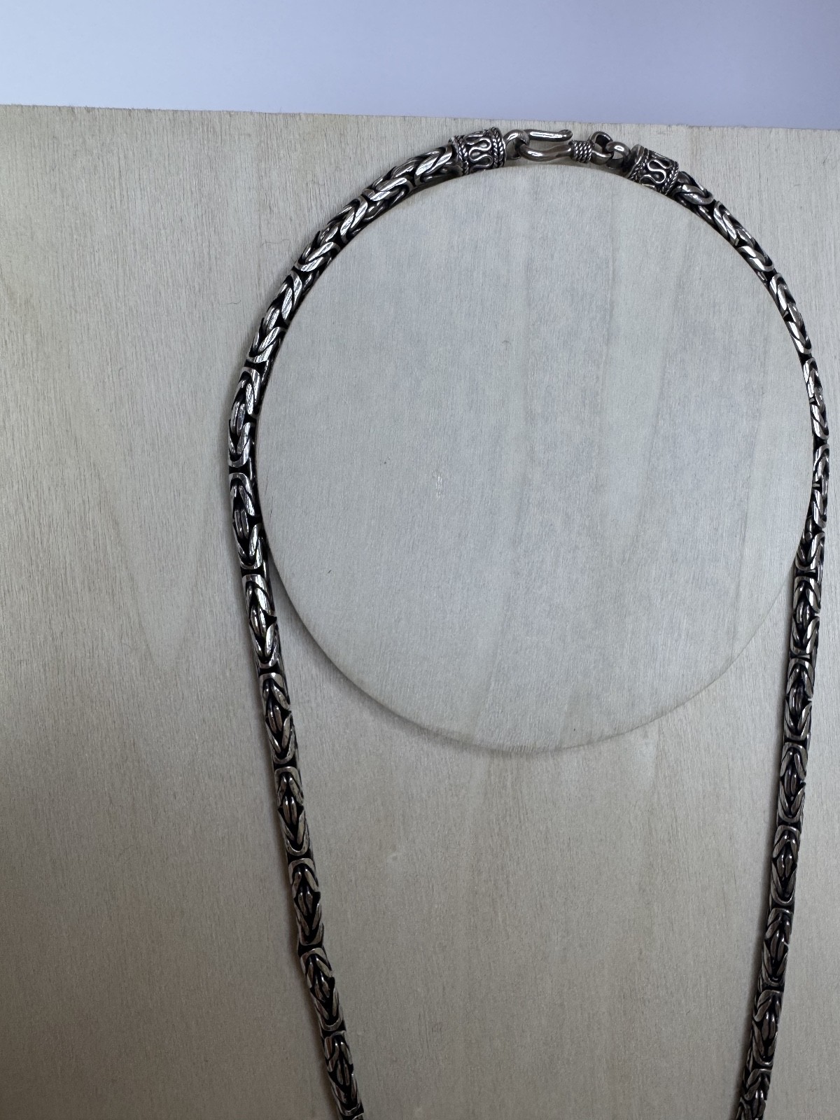 925 Sterling Silver Byzantine Chain Necklace 18.5″ Heavy Woven Bali Style Unisex