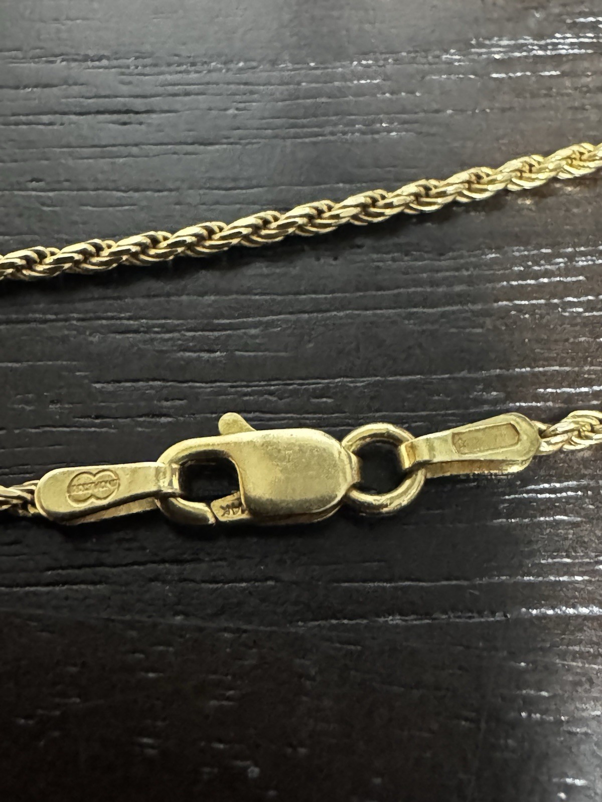 Vintage UnoAerre Italy 14K Yellow Gold Rope Chain Delicate Necklace 16.5″ 3.9g