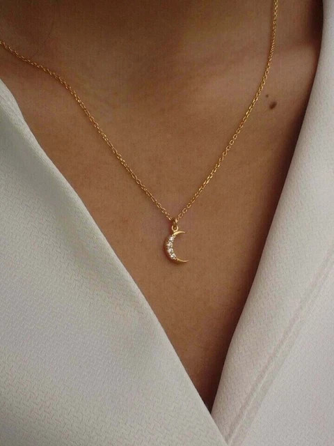 Lab Grown Diamond 0.50cts Pretty Moon Fancy Pendant In 14k Yellow Gold Plated