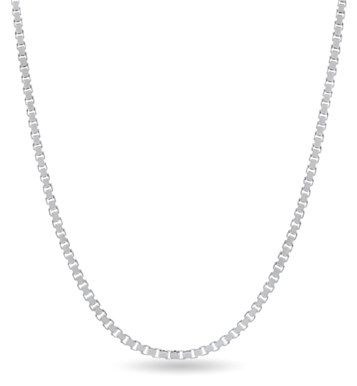 Italian Solid Sterling Silver 2MM Box Link Chain Necklace 925 Silver Chain