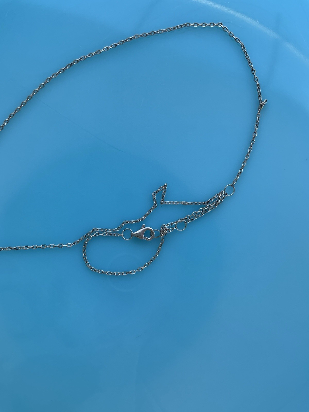 Sterling Silver 925 Y Triangle Drop Minimal Dainty 16 Inch Necklace 2.7g
