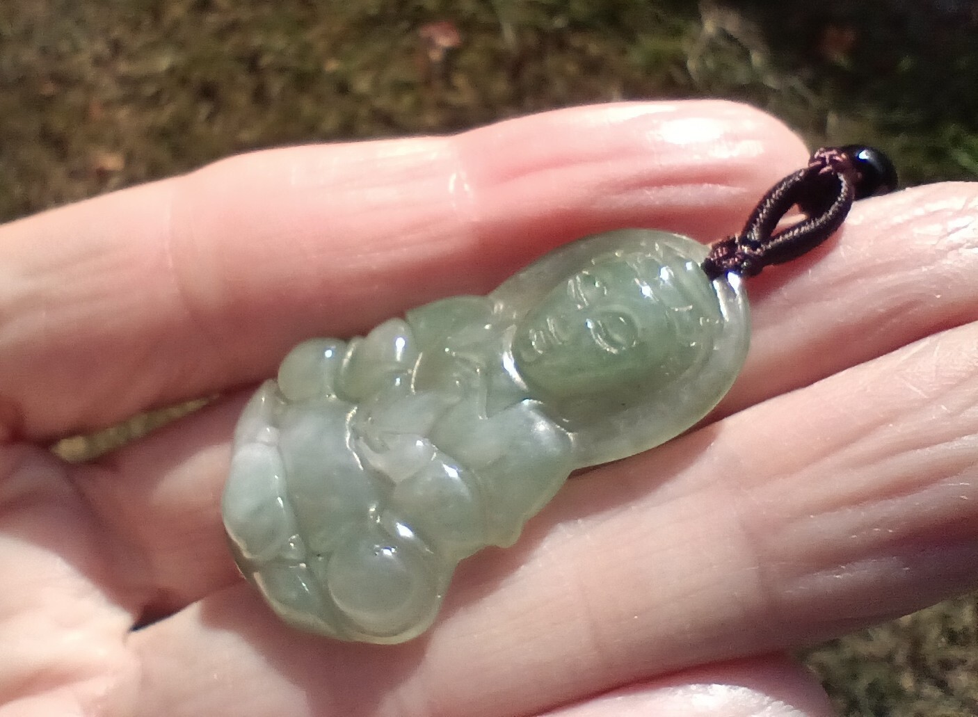 natural grade A Jadeite Jade Kuan Yin pendant necklace myanmar gr477