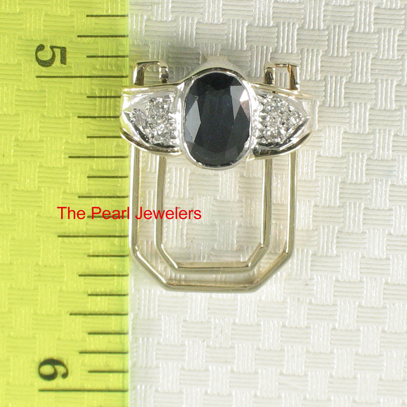 Genuine Diamond Oval Cut Natural Blue Sapphire Pendant 14k Yellow Solid Gold TPJ
