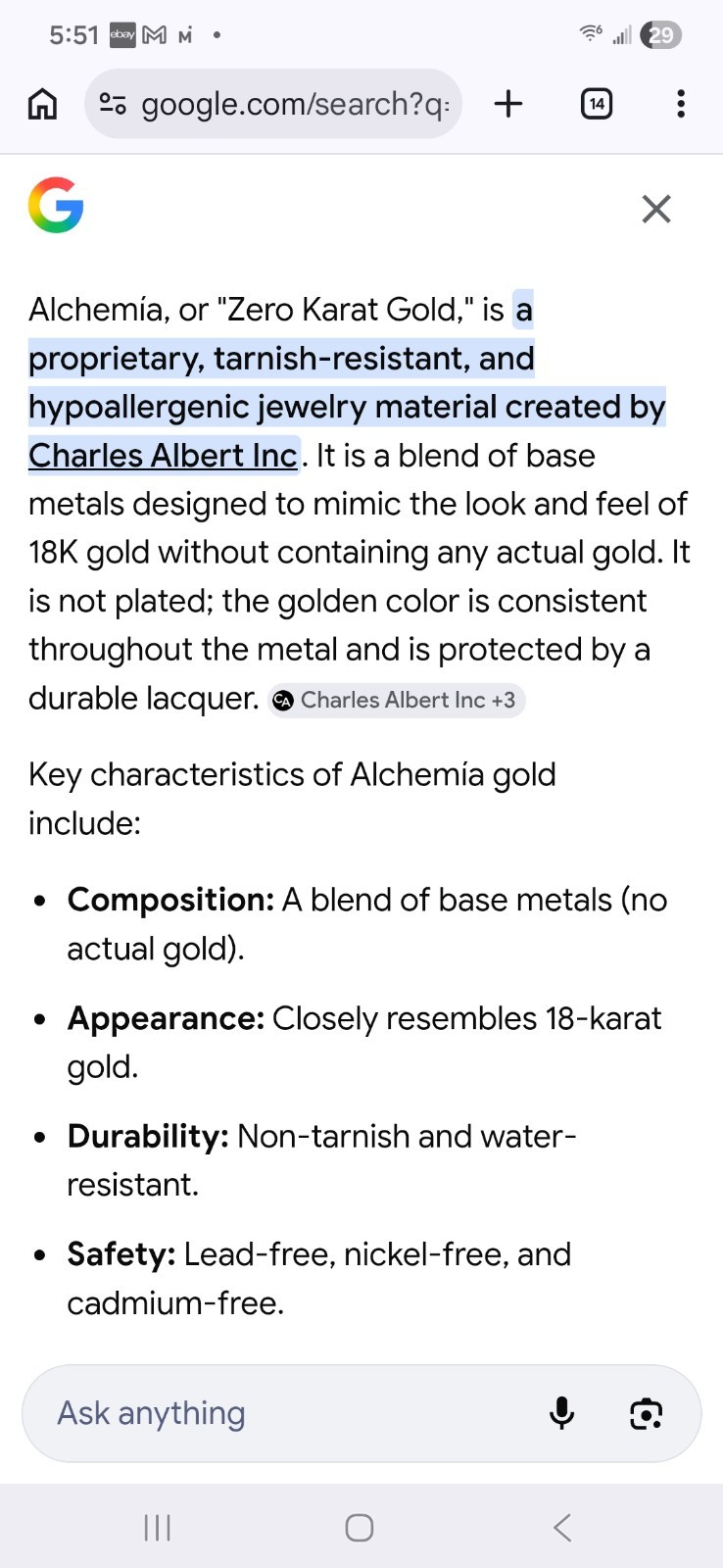 Charles Albert Coral Pendant Alchemia Metal Very Large Pendant 2.72″ X 1.46″