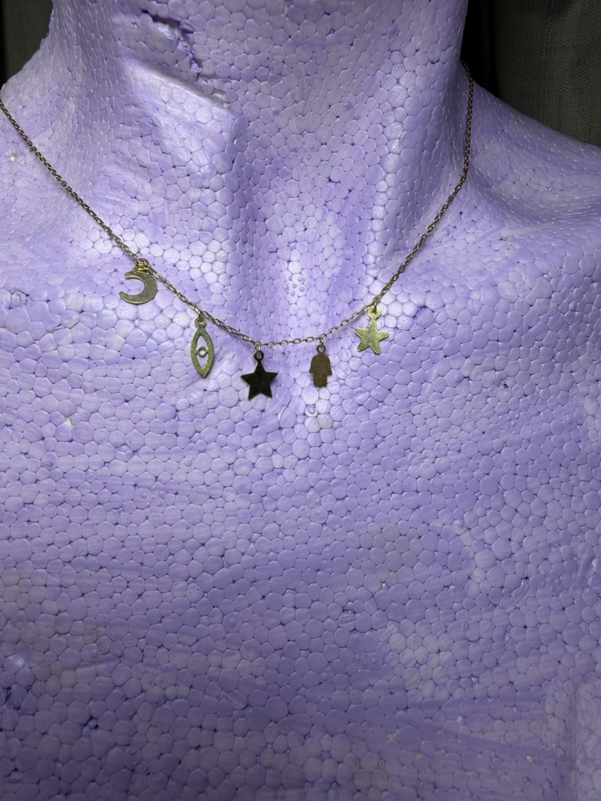 Argento Vivo 18KT Gold Over Sterling Silver Celestial Charm Necklace #06