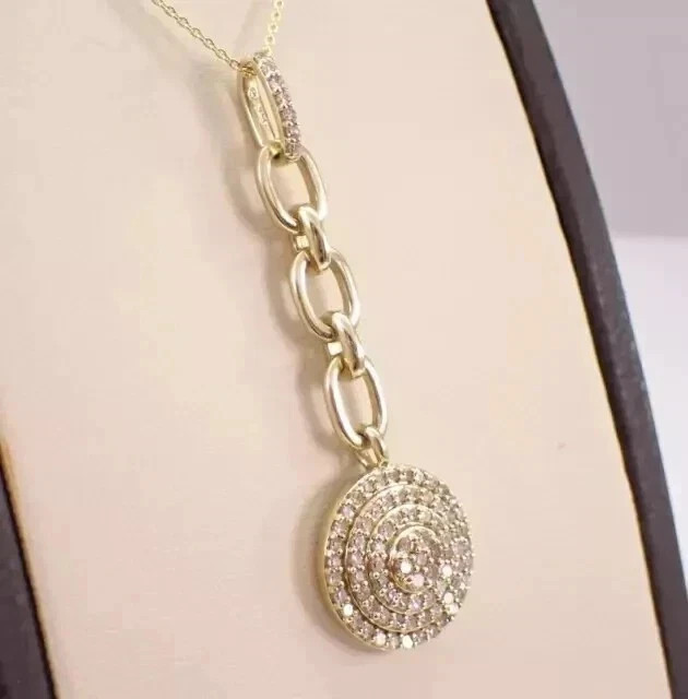 14K Yellow Gold Plated 2Ct Round Cut Lab Grown Diamond Pretty Halo Charm Pendant
