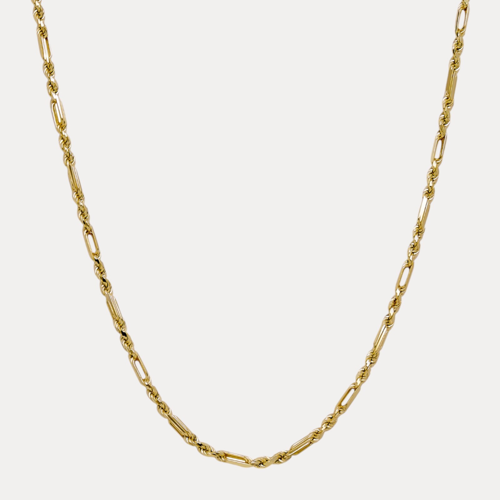 4mm Figarope Chain Necklace – Real Solid 925 Sterling Silver Or 14k Gold Vermeil