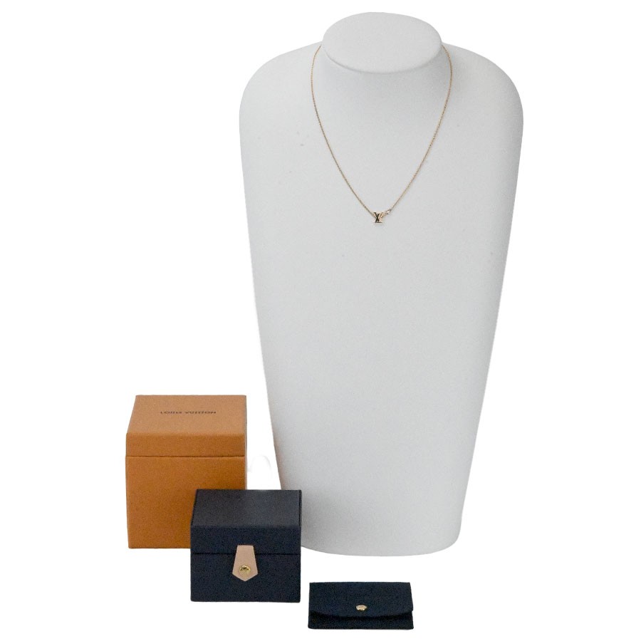 Louis Vuitton Idylle Blossom LV Pendant Necklace K18 Yellow Gold Diamond 40cm