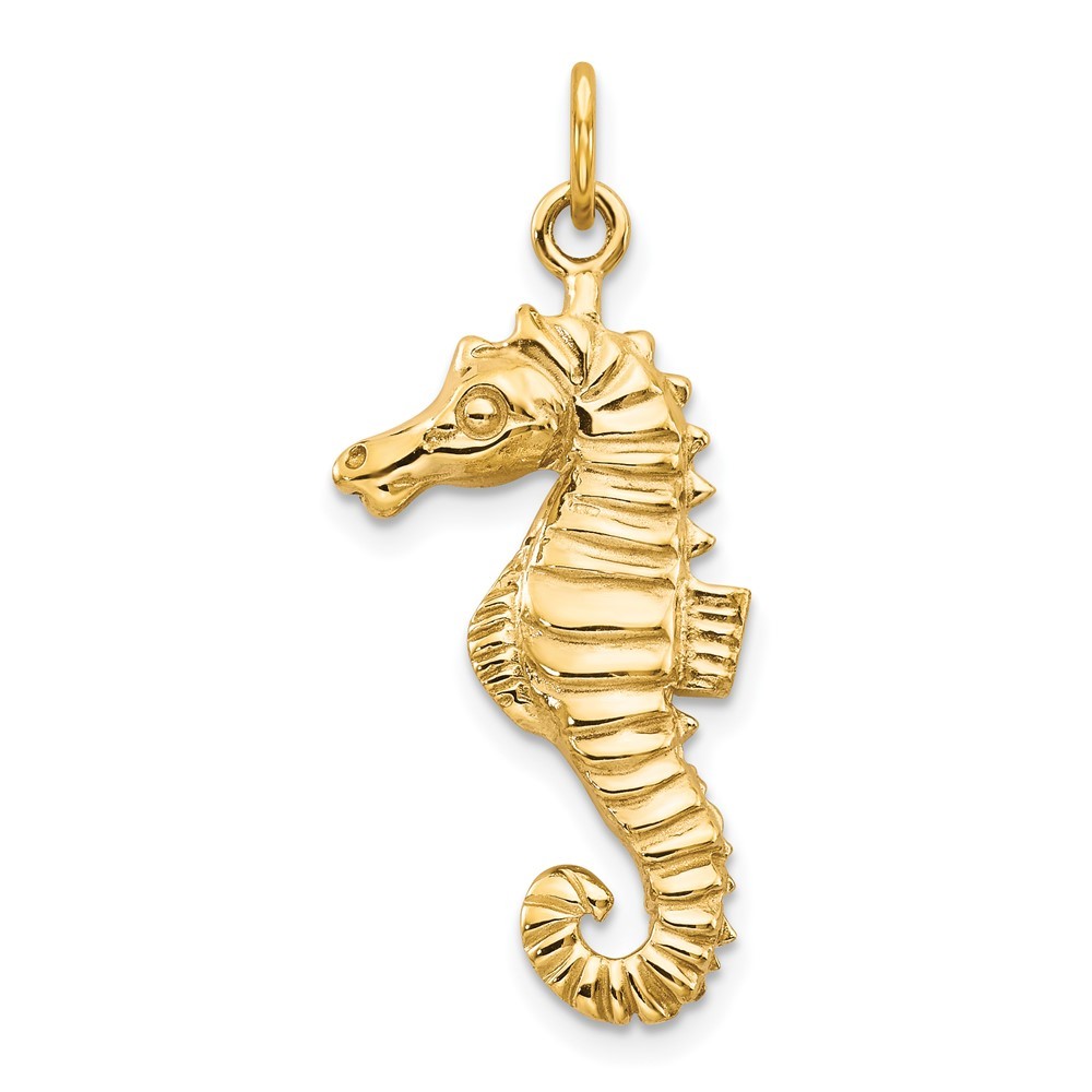 10K Yellow Gold Seahorse Pendant 1.61gm L-30 mm, W-13 mm