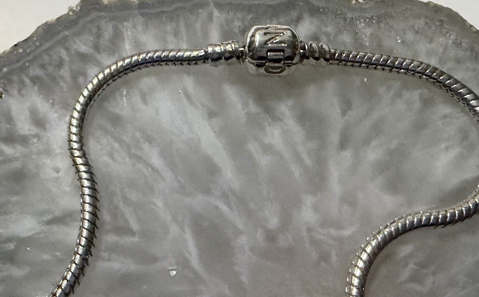 Pandora 18 Inch Cable Chain 925 Silver Necklace + 11 Glass Beads some marked 925