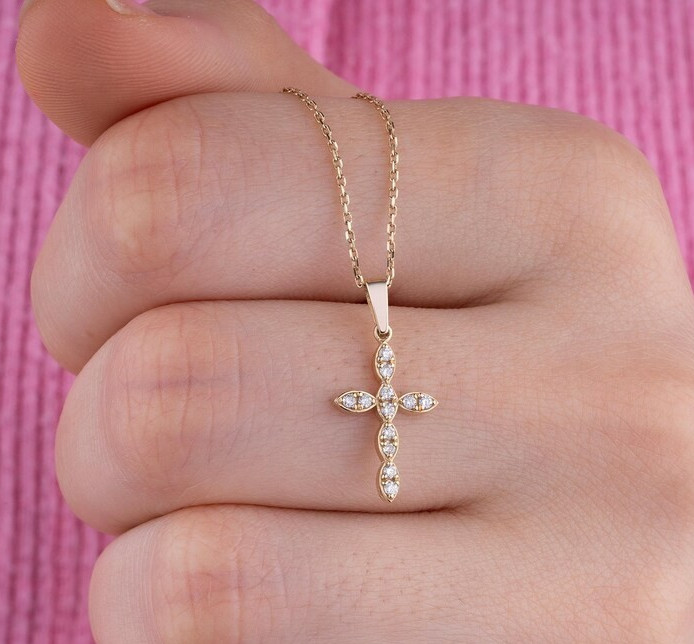 Christmas Day ! For Girlfriend Round Natural Diamond GDGL Certified 14k Gold