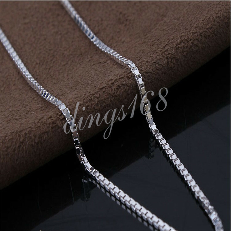 Men & Women’s Genuine 925 Sterling Silver 2mm wide 16″-32INCH Box Chain Necklace