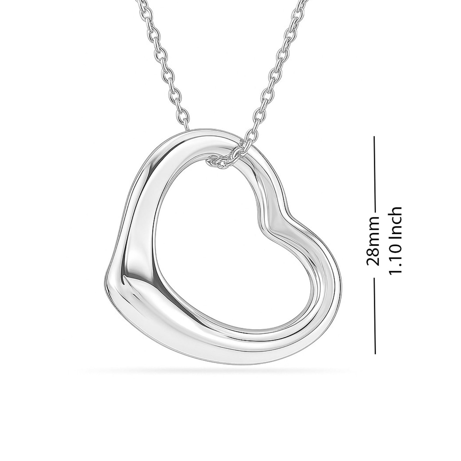 925 Sterling Silver Lightweight Pendant Necklace 18″ Chain for Women & Teens