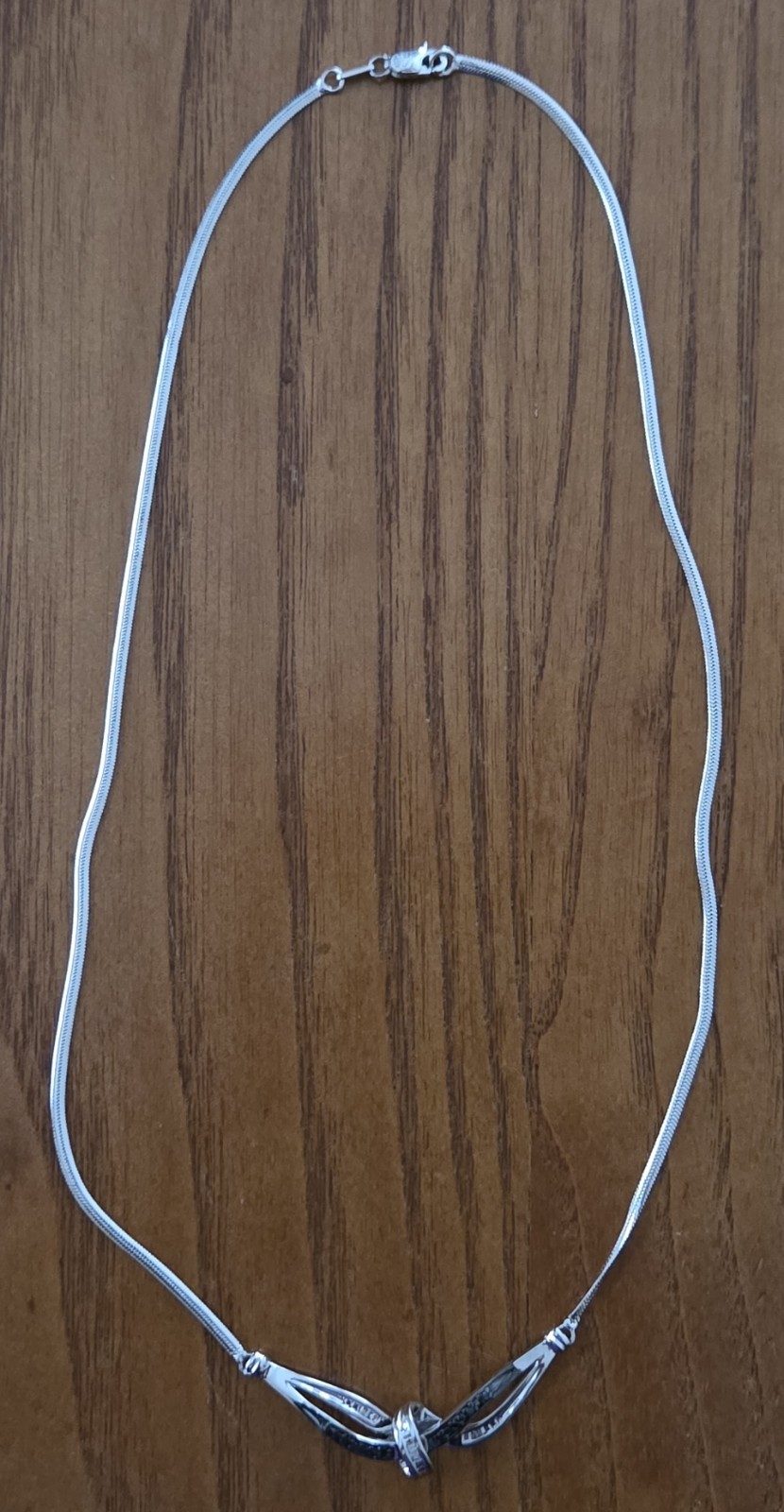 Sterling Silver Sparkling Black Diamond Necklace Vintage 1/10 CTW 925 Pendant