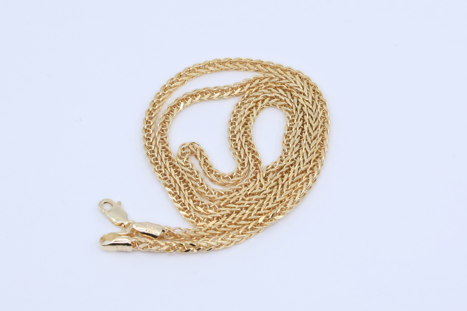 Beautiful 14K Solid Yellow Gold Designer Franco Link Chain Necklace – 18″ Length