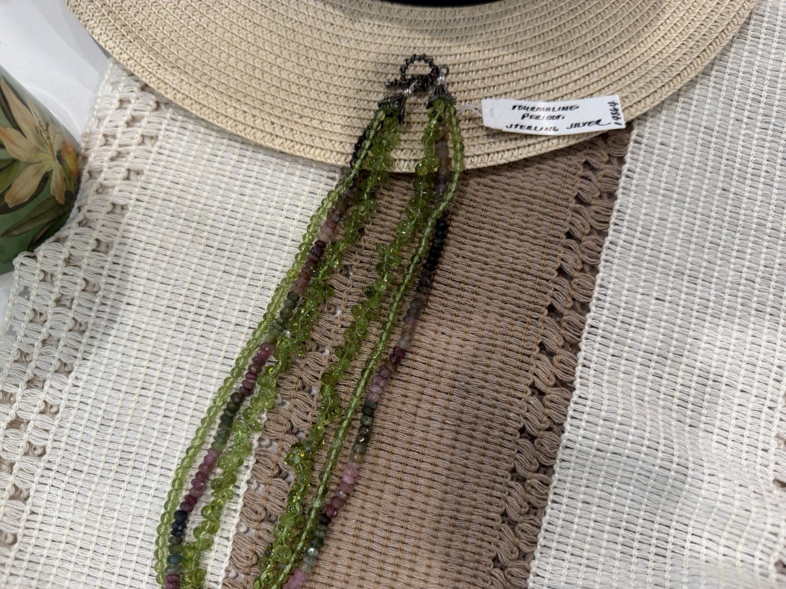 Amy Kahn Russell SS Peridot & Watermelon Tourmaline Multi-Strand Necklace