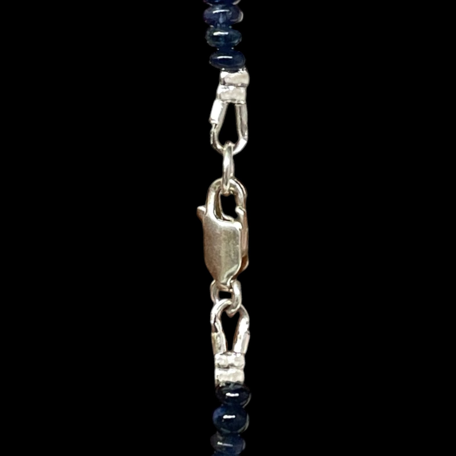 17″ Natural Barma Blue Sapphire Necklace 3.5-8mm Unheated Strand Cabochon Beads