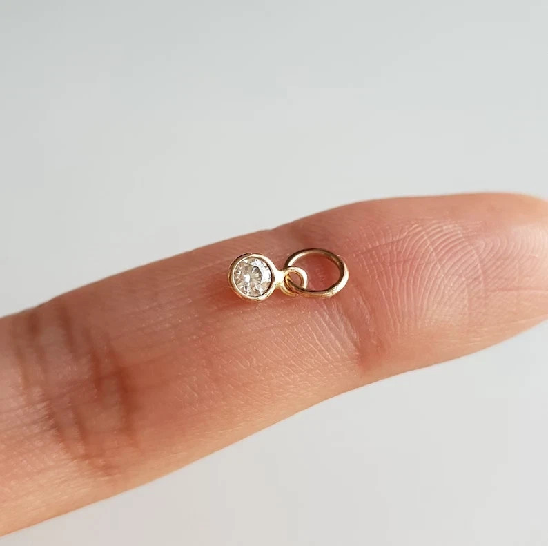 Diamond 0.5Ct Lab Created Round Cut Women’s Small Pendant 14K Yellow Gold Finish
