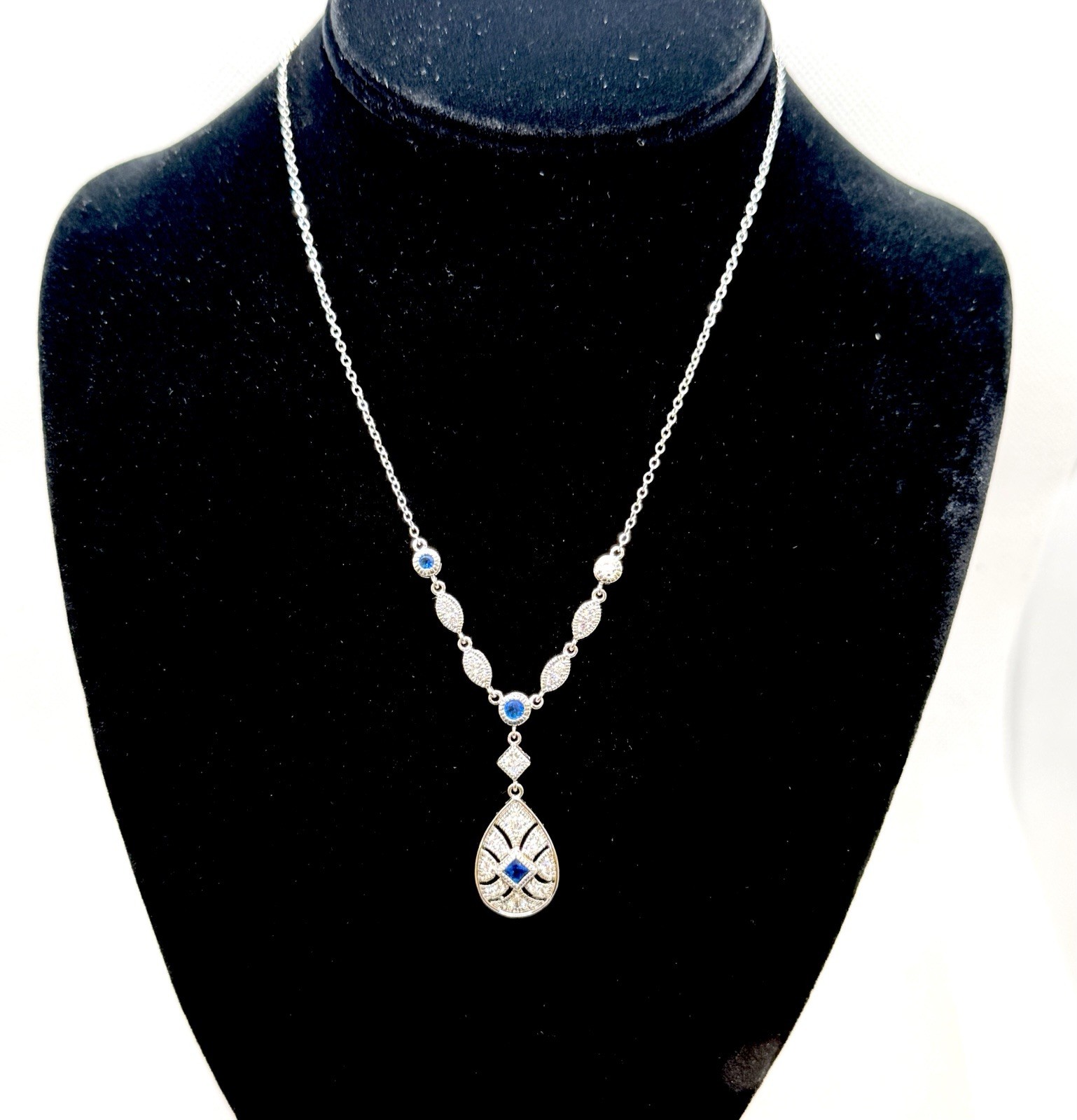 Ross Simons Sterling Silver Multi Gemstone Necklace Pendant 17”