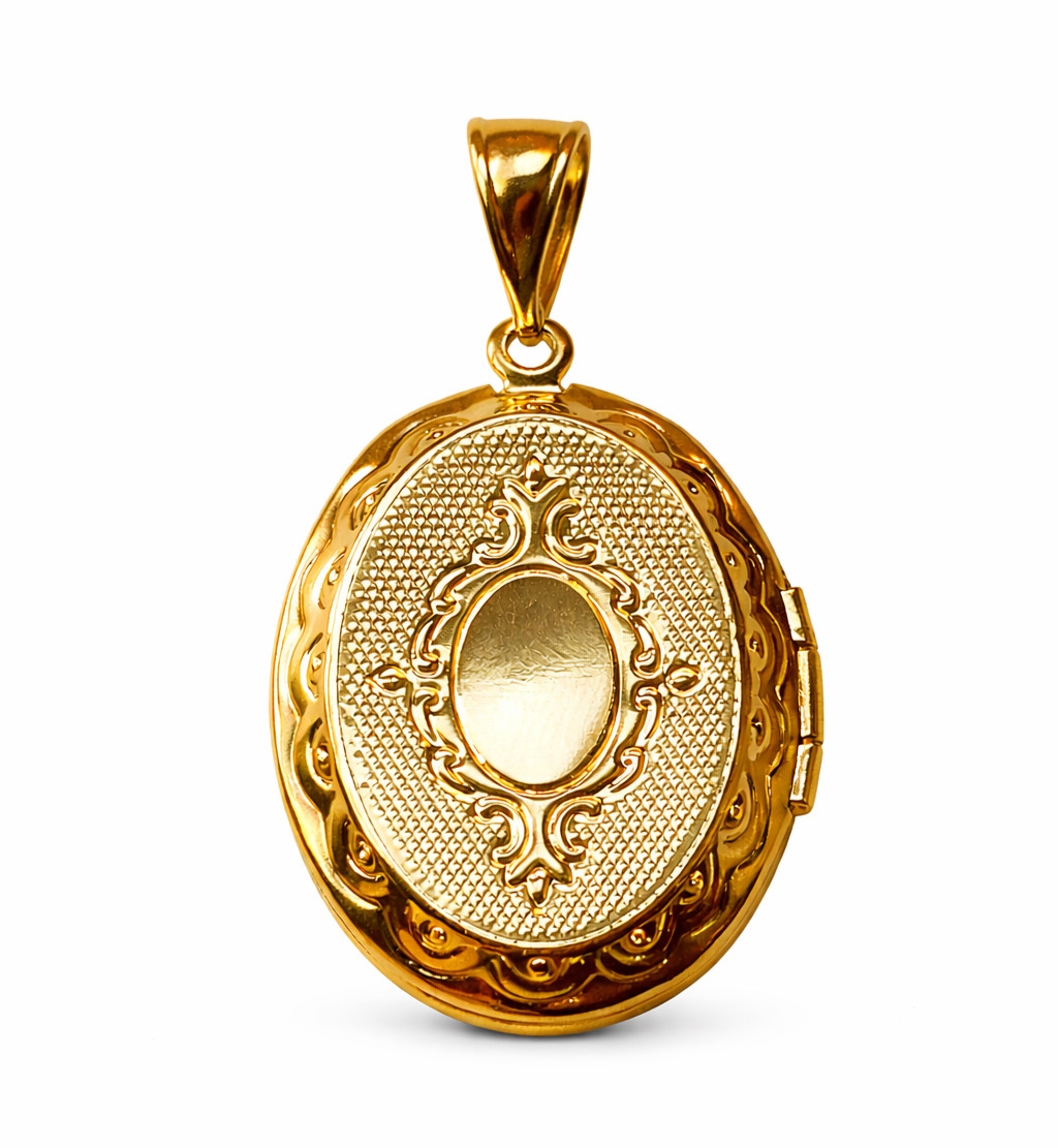 Italian 1/200 14k Yellow Gold Lady Guadalupe Locket Pendant Religious Catholic
