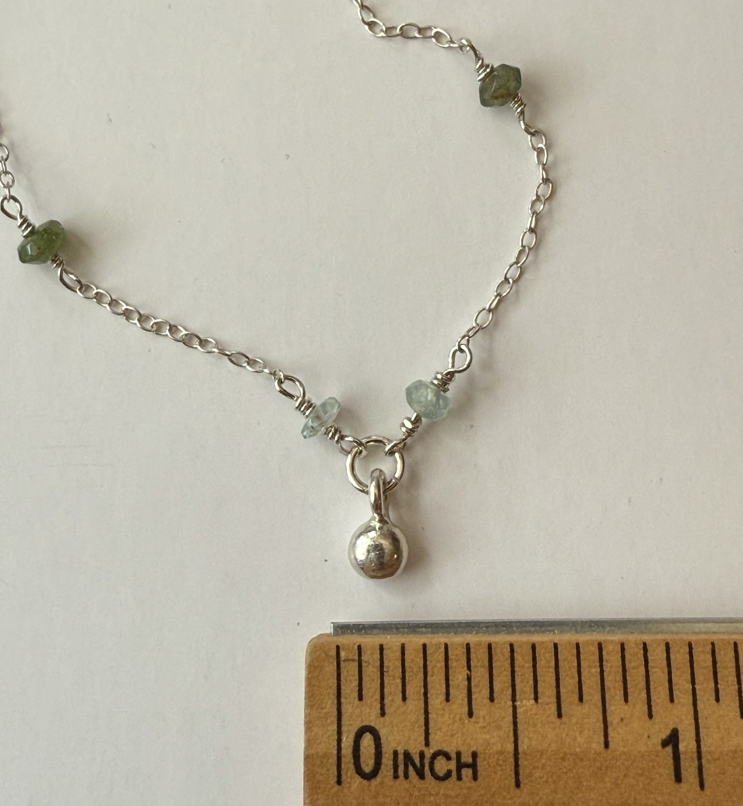 Sterling Silver Beaded Station Necklace