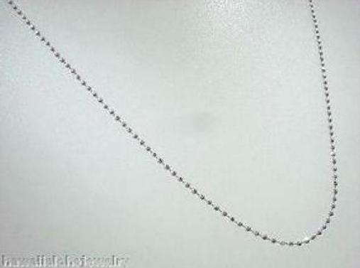 1MM ITALIAN SOLID 925 STERLING SILVER DIAMOND CUT DC BEAD CHAIN NECKLACE 18″