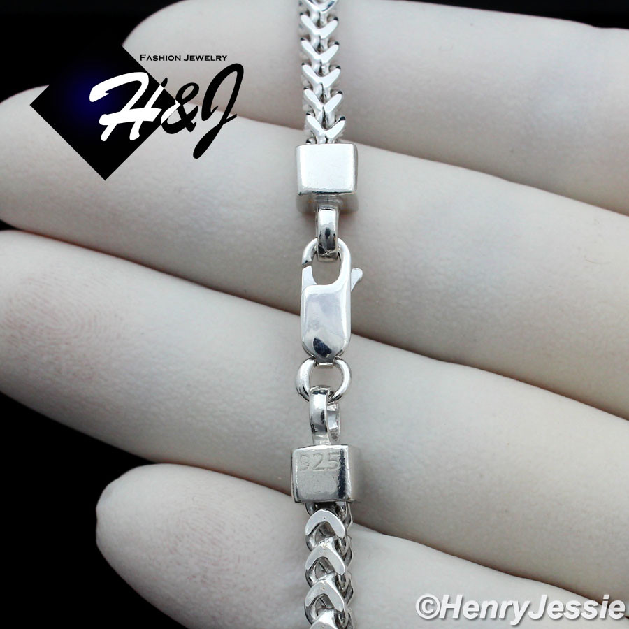 30″MEN 925 STERLING SILVER 3.5MM SILVER FRANCO BOX CURB LINK CHAIN NECKLACE*SN8