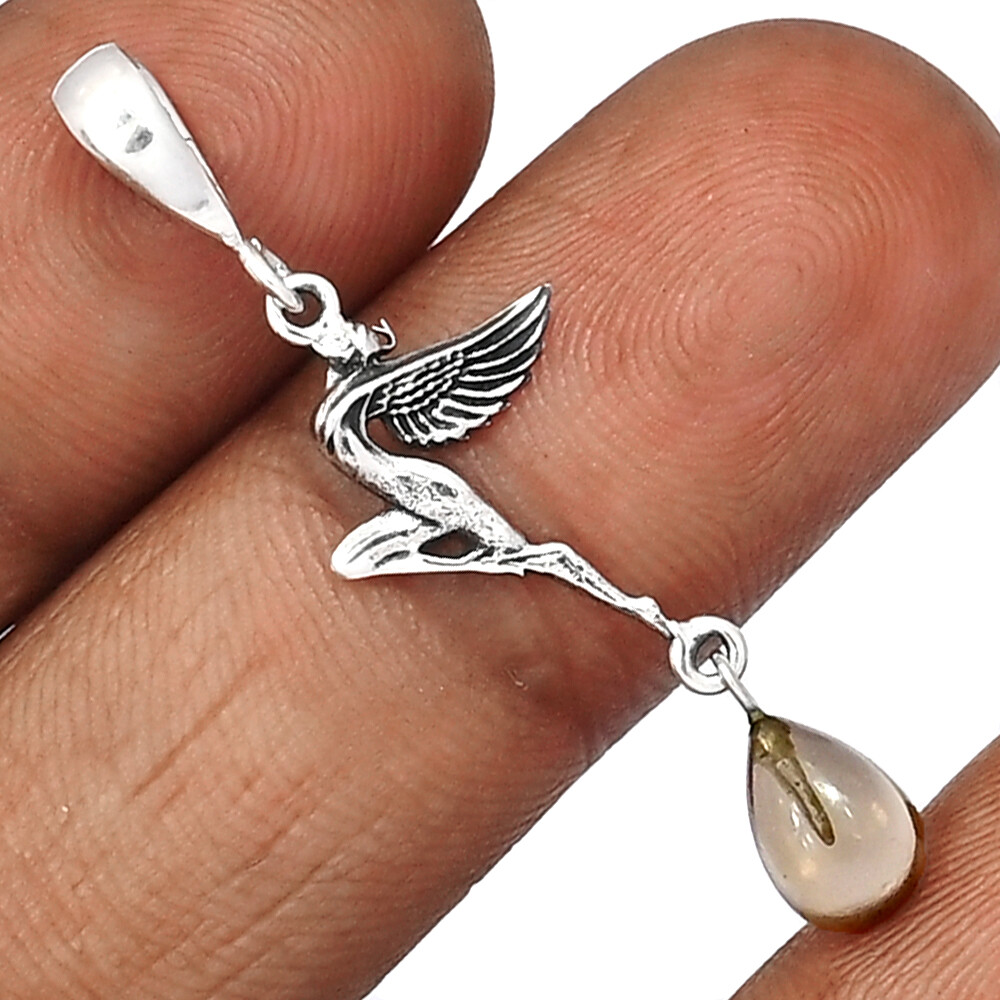 Fairy – Heated Smoky Topaz – Brazil 925 Sterling Silver Pendant Jewelry CP64415