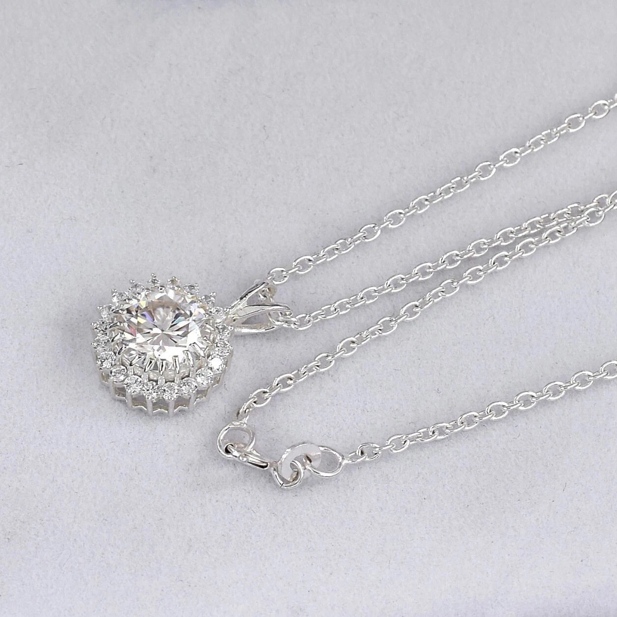 5 Ct White Treated Diamond Pendant Around With Accents Color F Certified !