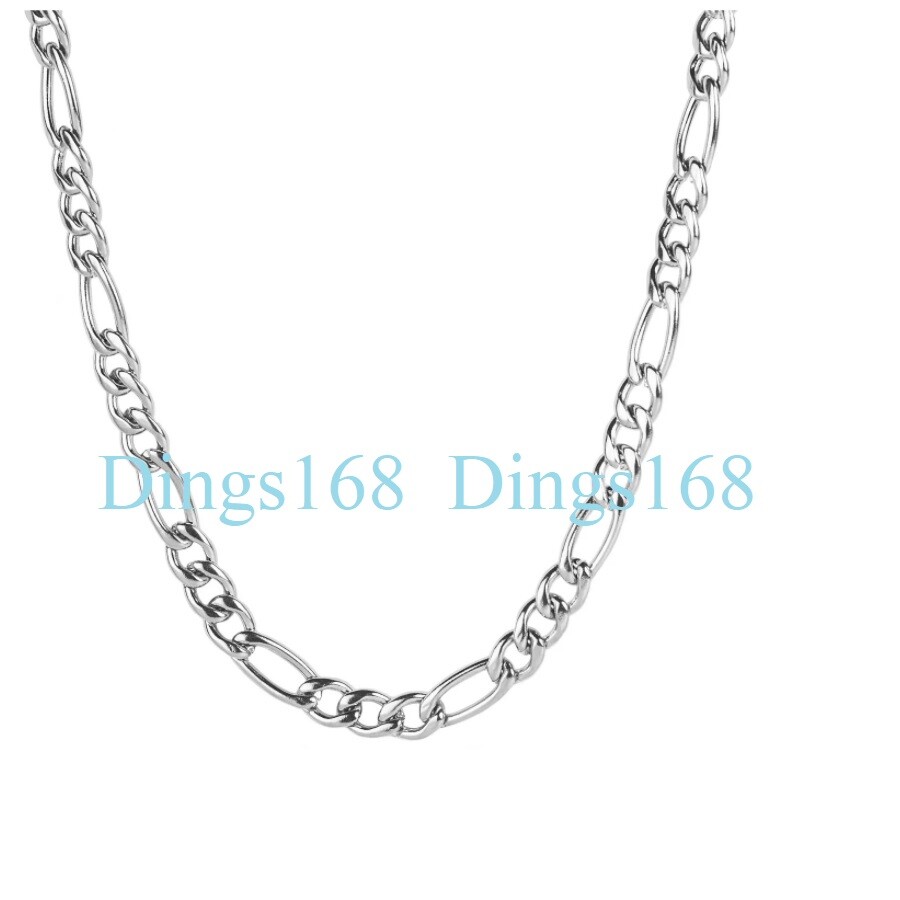 Unisex Solid 925 Sterling Silver 20inch 3.8mm Italian Figaro Chain Necklace G139