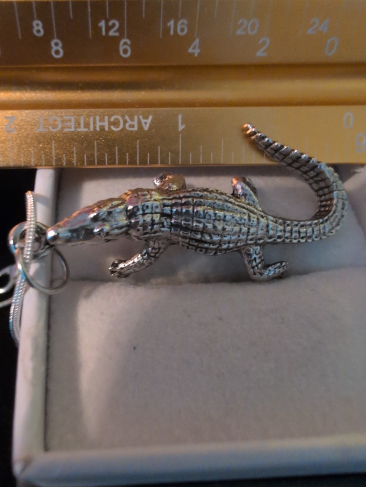Thick Solid Sterling 925 Alligator Pendant Bayou Hunter Louisiana Ori. Cast 12G